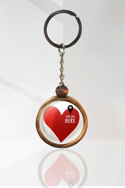Tahtakolik Love Love Wooden Keychain