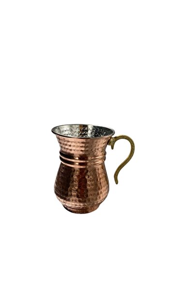 Tanrıkulu Bakırcılık Tattoo Copper Handled Ayran Cup Mug 6 Pieces