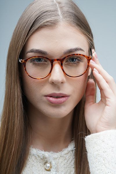 LOOKUP NEW Rex Leopard Black Clear Round Oval Tr90 Women Men Unisex Blue Screen Goggle Eyewear