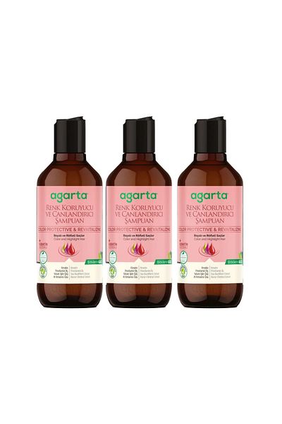 Agarta Natural Shampoo Color Protecting & Revitalizing 400 ml X 3 Pieces
