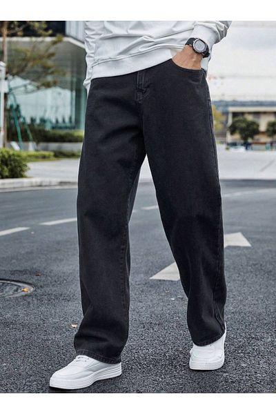 Karma Wear Men's Baggy Jean Fly Loose Fit Jeans