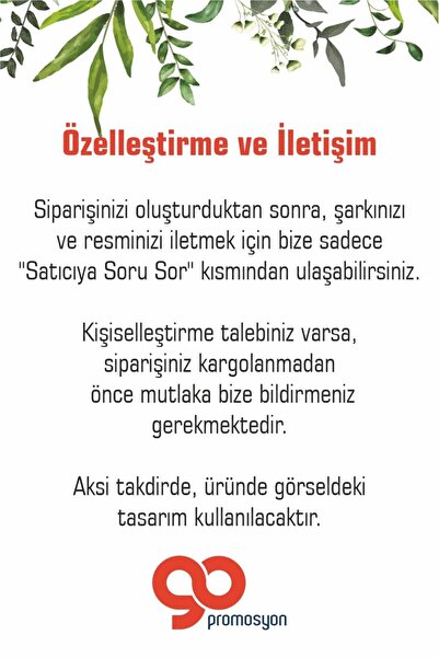 BLUE HOME'S Anneler Gününe Özel Resimli Spotify Kodlu Şeffaf Plak - Anneler Günü Hediyesi
