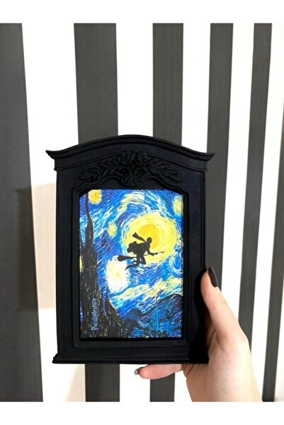 Milo Art Harry Potter Vs Yıldızlı Gece Siyah Çerçeve El Yapımı Çerçeve