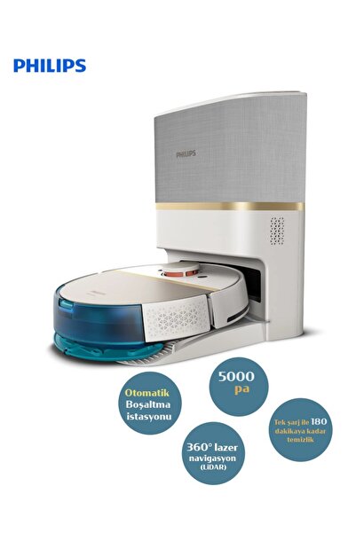 Philips Sesli uyarı ve sesli kontrol 7100 Serisi Islak-Kuru-Mop Kendini Temizleyen Istasyonlu Robot Süpürge