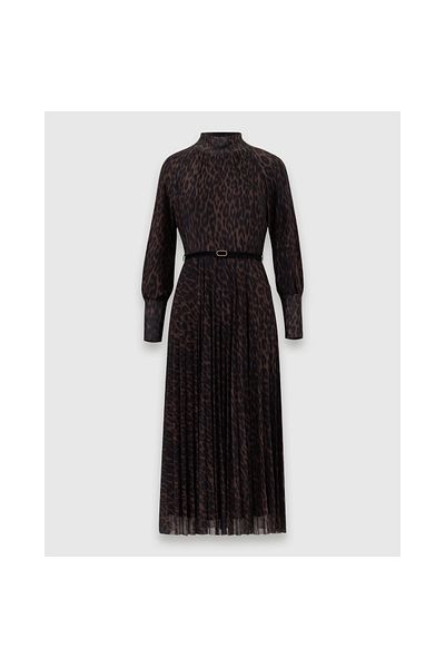 SEÇİL New Select Women's Stand Collar Belt Midi Length Dress 10002421310009
