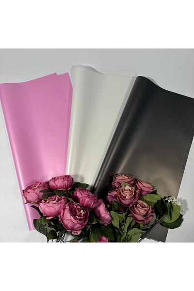 weloveis Clear Black Plain Printed Floral Bouquet Paper & Packaging Material-55X55Cm 20 Sheets