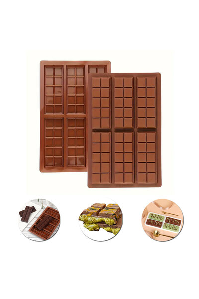 Eminonutoptanci 6 قطع من قوالب شوكولاتة دبي - سيليكون، أقراص مربعة الشكل