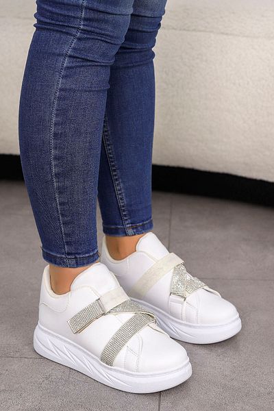 KAJAL MDLN 1052 Pantofi sport cu velcro cu cruce de piatră