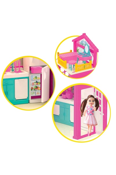 Doğan Oyuncak Dünyası Lola'nın 3 Katlı Evi - Ev Oyuncak - Lola'nın 3 Katlı Ev Seti - Barbie Ev Seti
