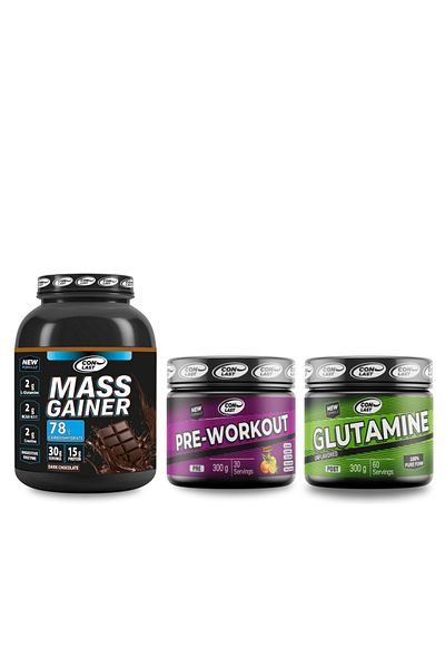 Conlast Mass Gainer 3000g - Glutaminate 300g - Pre-Workout 300g