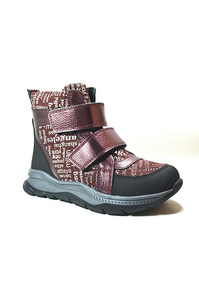 PİNKY PİNKY Pinky Pinky 1521-2P - Genuine Leather Claret Red Orthopedic Sports Boots for Girls