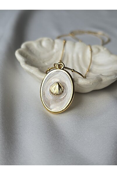 ULYOS PONIS Deniz Kabuğu Midye Plaka Altın Kaplama Top Zincirli Vip Kadın Sta...