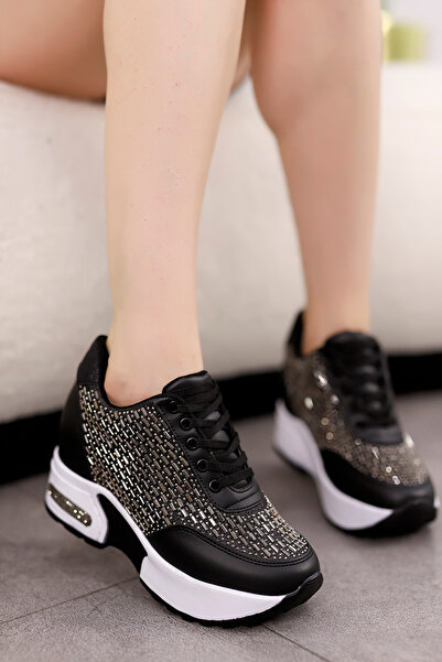 GİNZA SHOES Mdln 1513 Stone Detailed Hidden Heel Casual Shoes