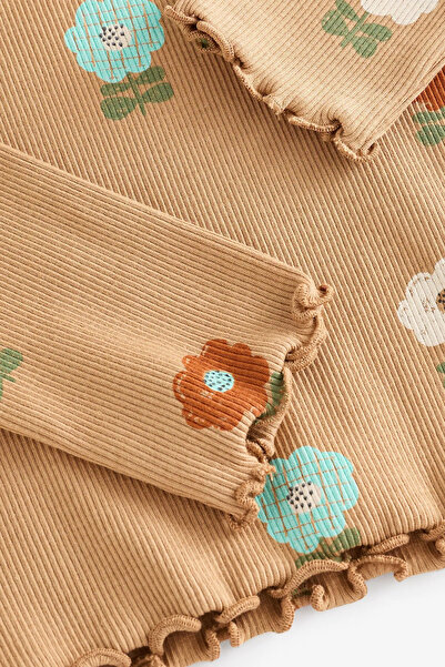 Next Baby Girl's Unicorn - Floral - Colorful Polka Dot Patterned Riban T-Shirt and Tights Set