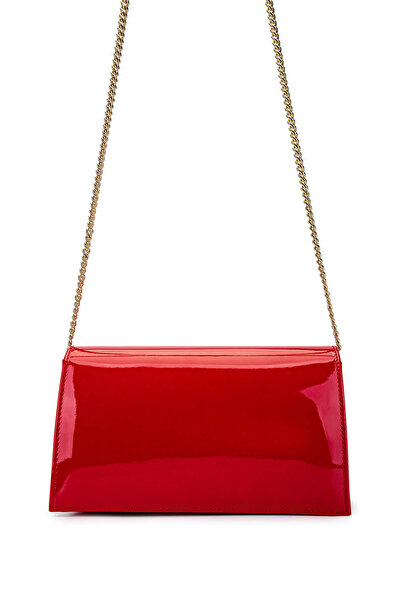 Tamer Tanca Women's Vegan Red Patent Leather Shoulder Bag