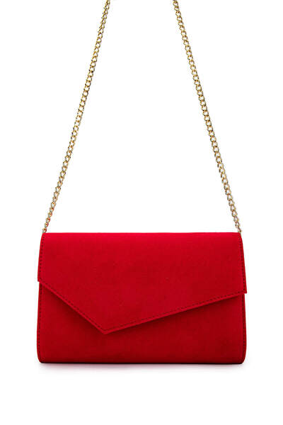 Tamer Tanca Women's Vegan Red Suede Shoulder Bag