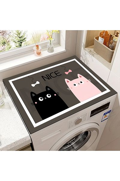 Else Dekor Drying Dishwasher - Laundry Cover, Liquid Proof Non-Slip Washable Protection Mat