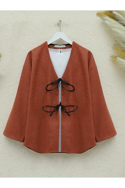 Modamorfo Lace Front Oval Cut Stamp Kimono -Tile