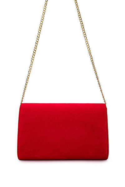 Tamer Tanca Women's Vegan Red Suede Shoulder Bag