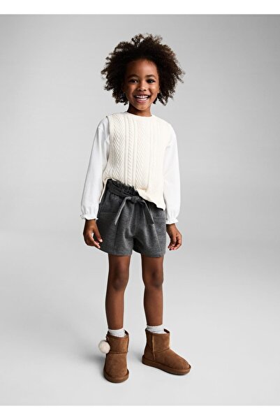 MANGO Baby Kemerli Tüvit Şort
