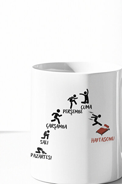 qoeuyl boutique كوب من السيراميك الأبيض بتصميم هدية ممتعة لعطلة نهاية الأسبوع