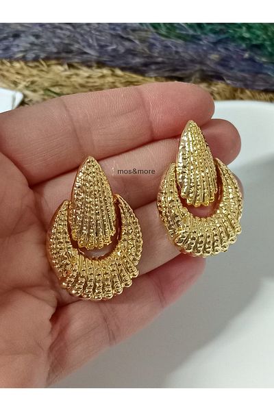 mos&more Gold Design Brand Women's Earrings