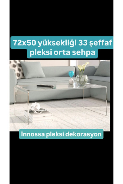 innossa pleksi dekorasyon U model pleksi orta sehpa 8 mm şeffaf
