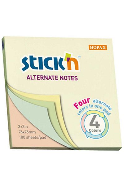 Gıpta Pastel Colored Stickn Adhesive Note Paper - 76X76, 100 Yp, 4 Colors