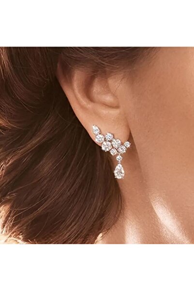 Dgt Luxury Gümüş Kaplama Zarif Su Damlası Küpe