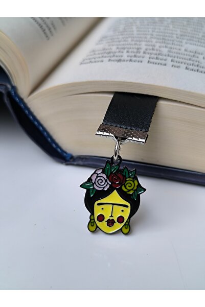 Esey Dizayn Frida Kahlo Kitap Ayracı - Deri Aksesuarlı - Mini Boy