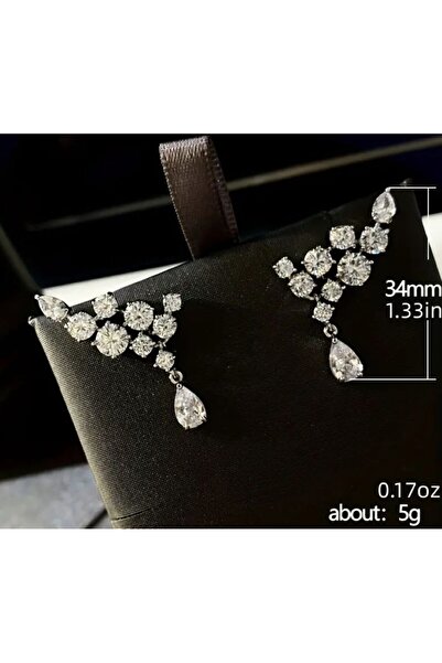 Dgt Luxury Gümüş Kaplama Zarif Su Damlası Küpe