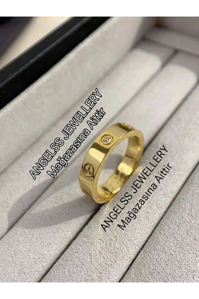 ANGELSS JEWELLERY Brand Model Zircon Stone Gold Ring (Zircon Stone Gold Ring)