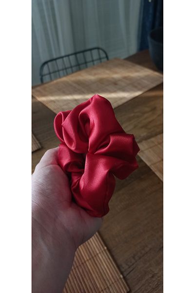 RENGARENK Red Satin Scrunchie - Πόρπη, Χέννα, Αρραβώνας, Γάμος