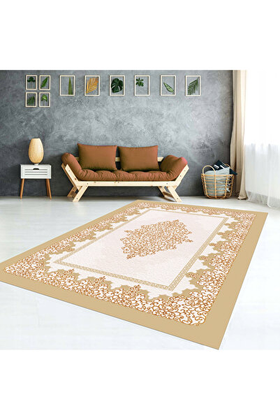 AACAP Gold Detaylı Göbekli  Yıkanabilir,Lastikli  Halı Örtüsü