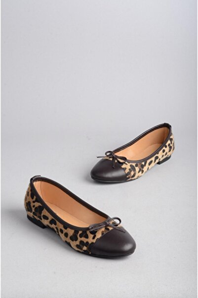 SEÇ KUNDURA SEÇ 029 Balerini de damă din piele naturală - leopard maro