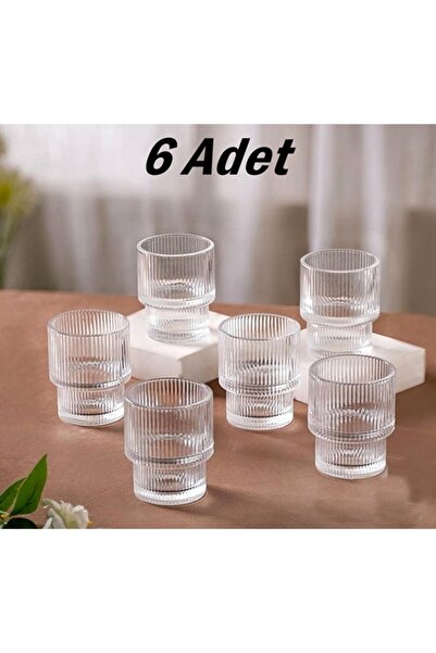 Selbu 6 Adet Cam Bardak Seti | Origami Stil | Sunum Meşrubat Pinterest Bardağı | Popüler Bardak Seti