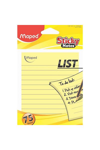 Maped ورق ملاحظات لاصق أصفر مخطط - 75 Yp، 101x125،771110