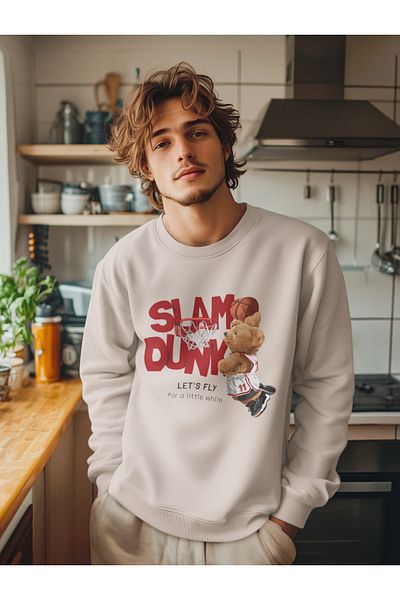 SUNFREE Φούτερ Teddy Bear με μοτίβο Oversize βαμβακερό