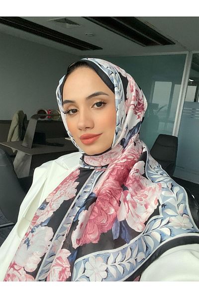 Webinay Home Rose Rose Pattern Premium Voile Silk Shawl 200 X 90 cm