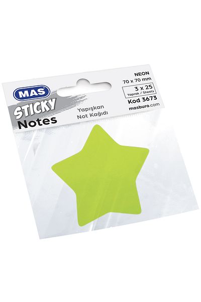 Mas Star Pattern Note Paper - Adhesive, 75 Pages, 3673