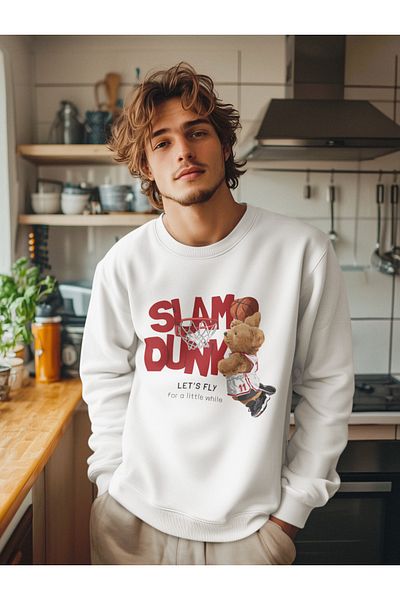 SUNFREE Φούτερ Teddy Bear με μοτίβο Oversize βαμβακερό