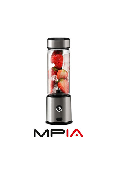 MPIA Cam Gövde Type-c Şarj 450 ml Taşınabilir Metal Kişişel Blender Shake'n Smoothies Keskin Çelik Bıçak