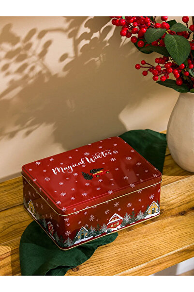 LC Waikiki HOME Karışık Yılbaşı Temalı Metal Saklama Kabı 22x10 Cm