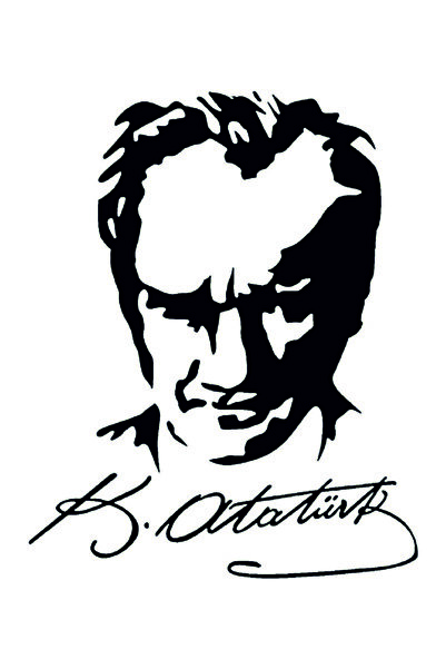 Kumraldede Kemal Ataturk Silhouette and Signature Car Windshield Custom New Q...