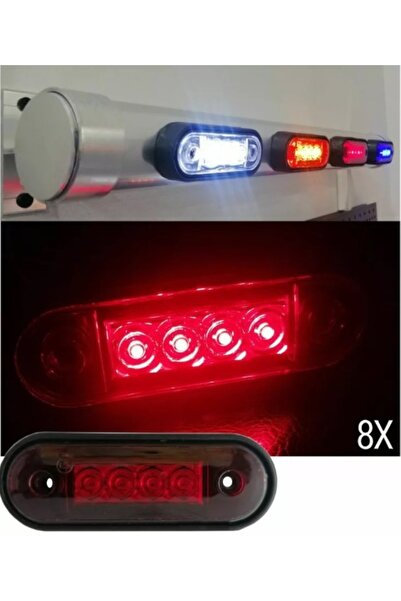 AHMET OTOMOTİV KROM BORU LEDİ KIRMIZI RENK 12V-24V