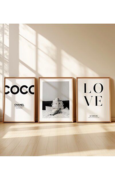 Home 3'Lüx Moda Poster seti, Siyah Beyaz, Duvar Dekoru, Oturma Odası Tablosu,...