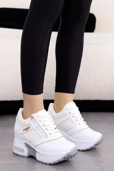 kajal ayakkabı حذاء رياضي كاجوال بكعب مخفي وسحاب من MDLN 1508