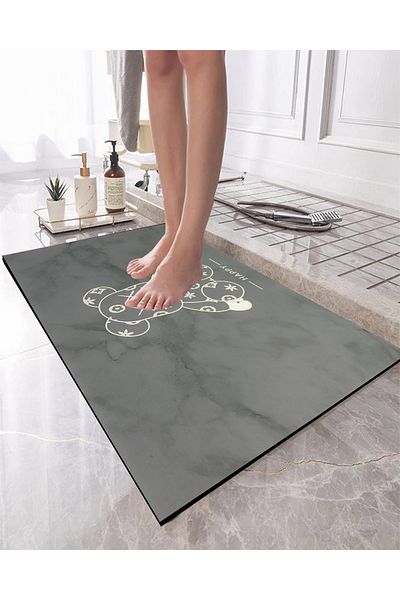 Else Dekor Water Absorbent Shower Front Patterned Printed Bath Mat Toilet Seat One Piece Animal Bathroom Rug