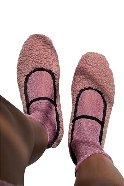 Liger Plush Rubber Detail Flat Bottom Women's Babet Pudra