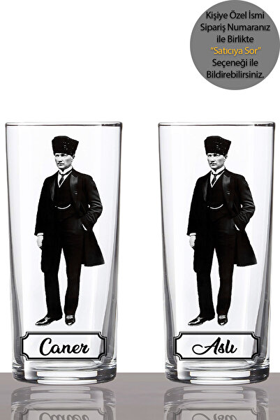 KadehSepeti Kişiye Özel Atatürk 2'li Rakı Bardağı